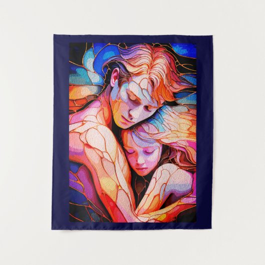 Eetherische Guardian Embrace - Fantasy Glas in loo Wandkleed (Voorkant)