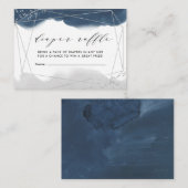 Eetherische Indigo & Grijze Luier Raffle Ticket Ka Informatiekaartje (Voorkant / Achterkant)