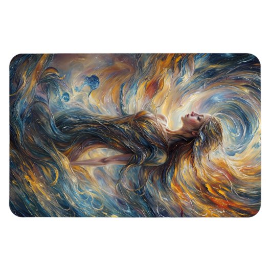 Eetherische kosmische godin Abstracte portretkunst Magneet (Horizontaal)