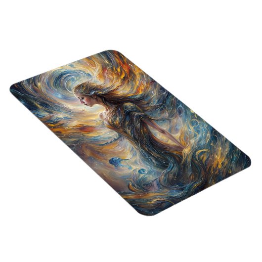 Eetherische kosmische godin Abstracte portretkunst Magneet (Rechterzijde)