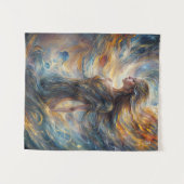 Eetherische kosmische godin Abstracte portretkunst Wandkleed (Voorkant (horizontaal))