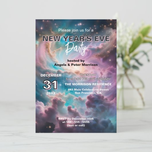 Eetherische kosmische hemelse oudejaarsfeest kaart (Staand voorkant)