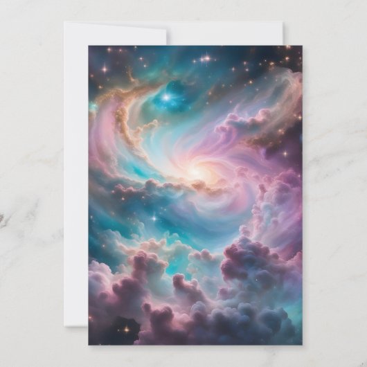 Eetherische kosmische hemelse oudejaarsfeest kaart (Achterkant)