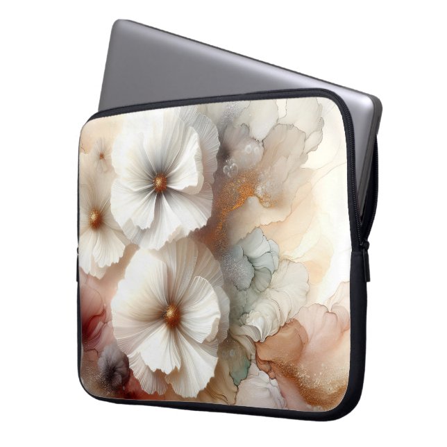Eetherische Kosmos Bloemen Laptop Sleeve (Voorkant Links)