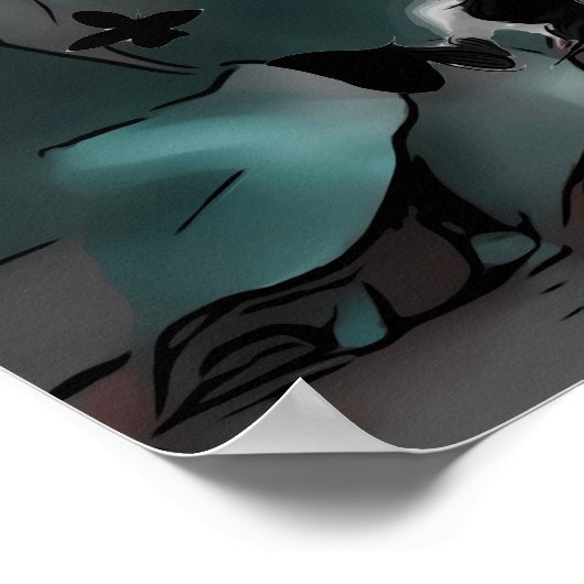 Eetherische kunst Ballerina & vlinders zwart/roze Poster (Hoek)