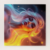 Eetherische licht fantasie vrouw - levendige kunst legpuzzel (Horizontaal)