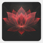 Eetherische Lotus Bloem - Crimson Red Black Bloem Vierkante Sticker (Voorkant)