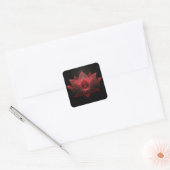 Eetherische Lotus Bloem - Crimson Red Black Bloem Vierkante Sticker (Envelop)