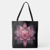 Eetherische lotusbloem - lichtroze zwarte yoga tote bag (Voorkant)