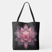 Eetherische lotusbloem - lichtroze zwarte yoga tote bag (Achterkant)