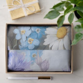 Eetherische madeliefjes & Paarse & Blauwe Bloemen  Tissuepapier (Geschenk)