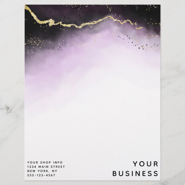 Eetherische mist ombre Amethyst Paarse Custom Shop Briefhoofd (Voorkant)