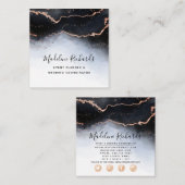 Eetherische mist Ombre Navy Blue Waterverf Moody Vierkante Visitekaartje (Voorkant / Achterkant)