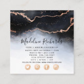 Eetherische mist Ombre Navy Blue Waterverf Moody Vierkante Visitekaartje (Achterkant)