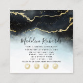 Eetherische mist Ombre Navy Blue Waterverf Moody Vierkante Visitekaartje (Achterkant)