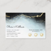 Eetherische mist Ombre Navy Blue Waterverf Moody Visitekaartje (Achterkant)