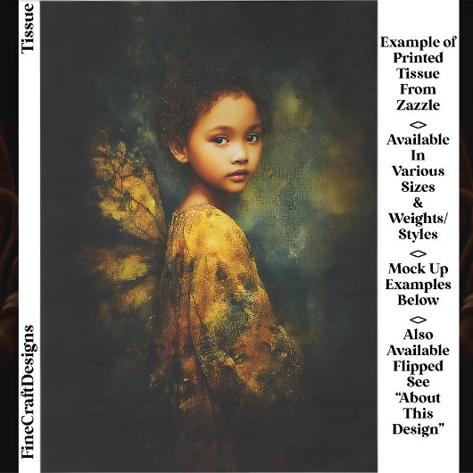 Eetherische Mixed Race Fairy in de herfst EG4R Dec Tissuepapier