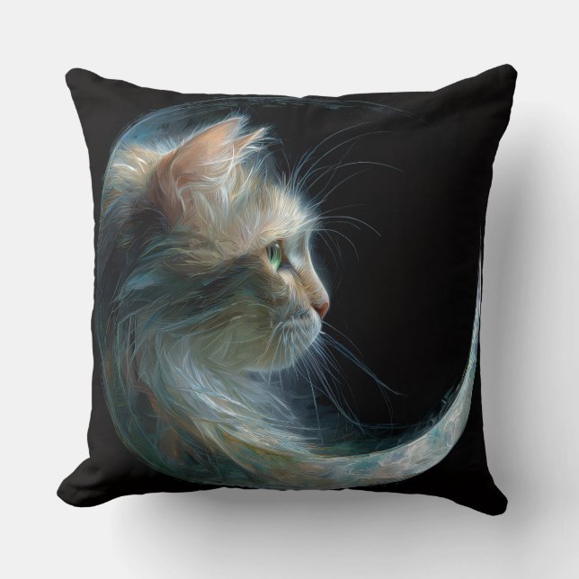 Eetherische Moon Cat Sierkussen (Voorkant)