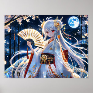 Eetherische Moonlight Fan Dance Poster