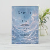 Eetherische Mountain Sky bruiloft uitnodiging (Staand voorkant)