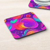 Eetherische neon: Abstracte dromen Bier Onderzetter (Linkerzijde)