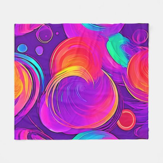 Eetherische neon: Abstracte dromen Fleece Deken (Voorkant (Horizontaal))
