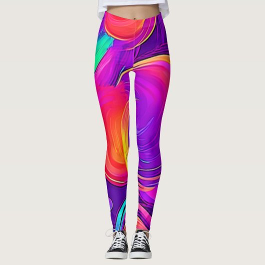 Eetherische neon: Abstracte dromen Leggings (Voorkant)