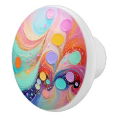 Eetherische pastel Abstracte kunst - Dromerige kat Keramische Knop (Rechts)