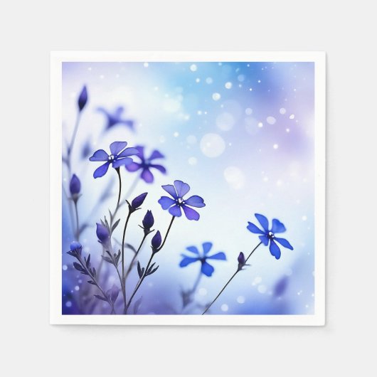 Eetherische Periwinkle Floral Waterverf Servet (Voorkant)