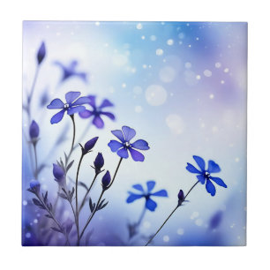 Eetherische Periwinkle Floral Waterverf Tegeltje