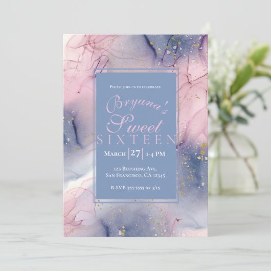 Eetherische Periwinkle Pink Gold Ink Fantasy Sweet Kaart (Staand voorkant)