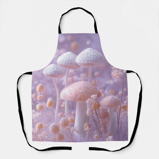 Eetherische pluche paddenstoel tuin, zachte pastel schort (Voorkant)