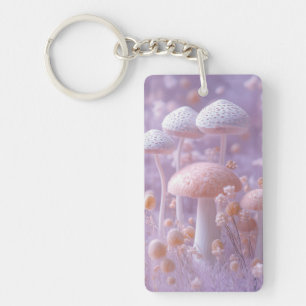 Eetherische pluche paddenstoel tuin, zachte pastel sleutelhanger