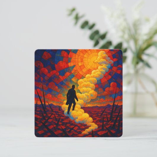 Eetherische Reverie – Surrealistische Dreamscape G Feestdagenkaart (Staand voorkant)