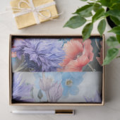 Eetherische rode papavers & paarse bloemen Decoupa Tissuepapier (Geschenk)