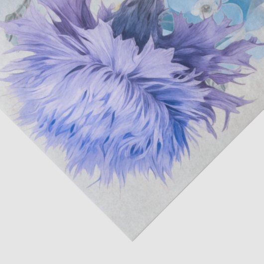 Eetherische rode papavers & paarse bloemen Decoupa Tissuepapier (Detail)