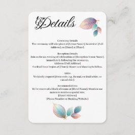 Eetherische schoonheid zachte toon grillige pastel informatiekaartje