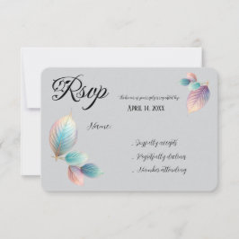 Eetherische schoonheid zachte toon grillige pastel RSVP kaartje