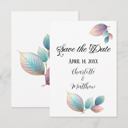 Eetherische schoonheid zachte toon grillige pastel save the date (Voorkant / Achterkant)