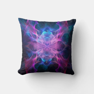 Eetherische slierten: Blue & Mauve Kirlian Art Kussen
