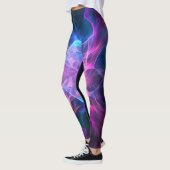 Eetherische slierten: Blue & Mauve Kirlian Art Leggings (Links)