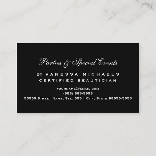 Eetherische Sparkle Butterfly Elegante Event Plann Visitekaartje (Achterkant)