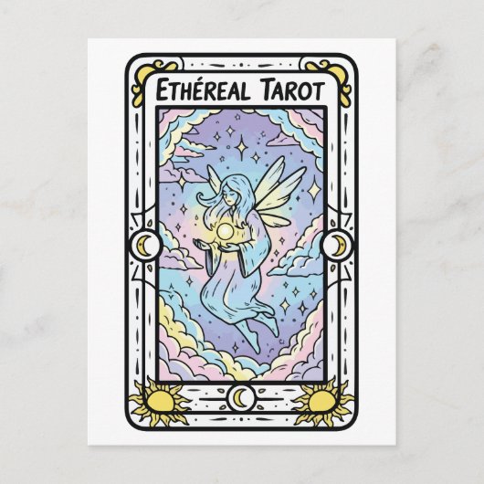 Eetherische Tarot – Fairy met kristallen bol Briefkaart (Voorkant)