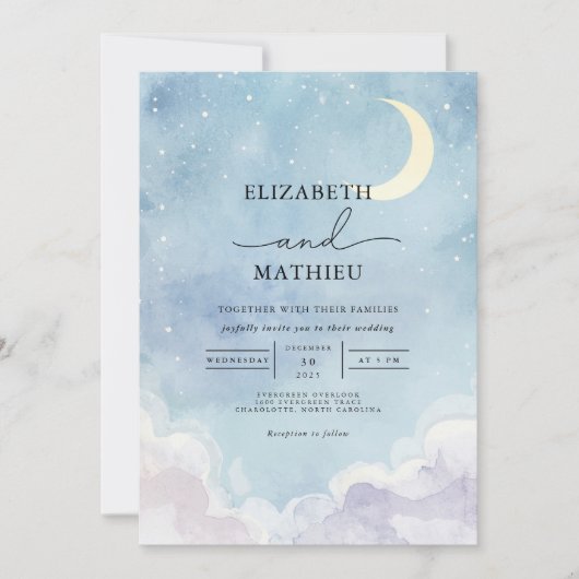 Eetherische Twilight Bloom Wedding Kaart (Voorkant)