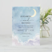 Eetherische Twilight Bloom Wedding Kaart (Staand voorkant)