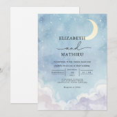 Eetherische Twilight Bloom Wedding Kaart (Voorkant / Achterkant)