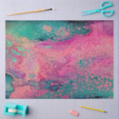 "Eetherische Vellum" – Roze Blauwgroen Blauw Abstr Tissuepapier (Craft)