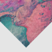 "Eetherische Vellum" – Roze Blauwgroen Blauw Abstr Tissuepapier (Detail)