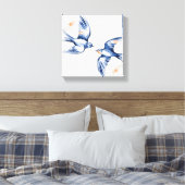 Eetherische vlucht - Swallow Duo Canvas Art (Insitu (Slaapkamer))