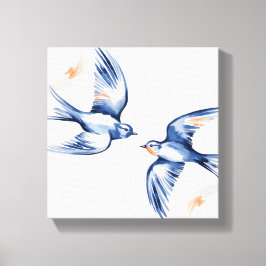 Eetherische vlucht - Swallow Duo Canvas Art